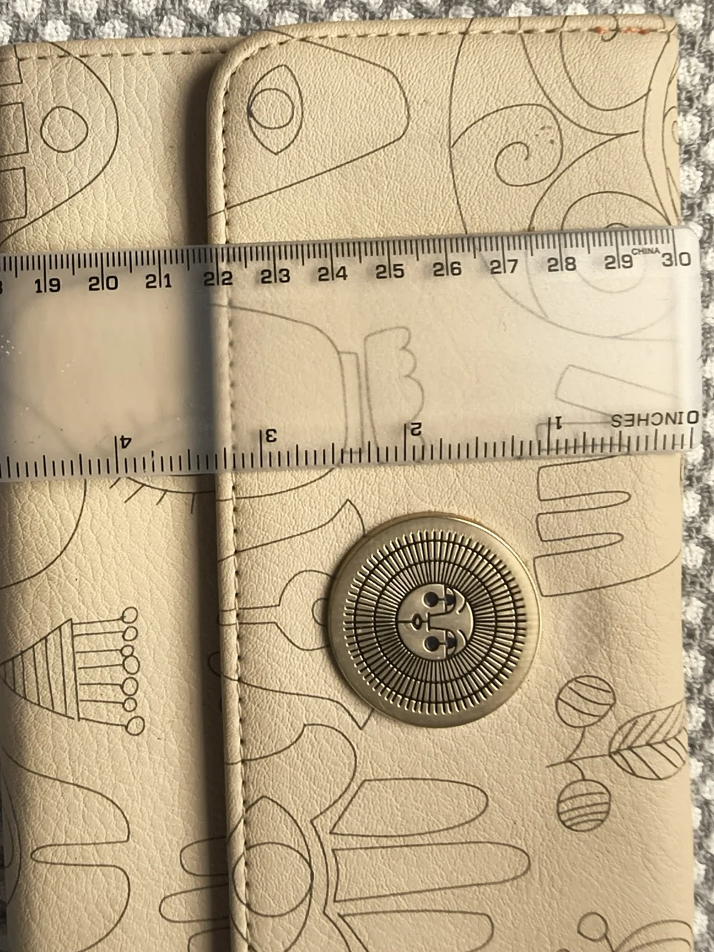 Beige Wristlet Clutch Wallet with Tassel Accent